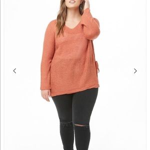 New Forever 21 Plus Size High-Low Side-Tie Sweater
